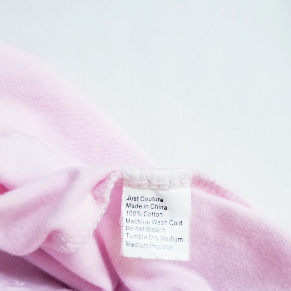 Just Couture Pink Flower Top 100% Cotton Baby Girl Size 3-6M - Picture 6 of 8